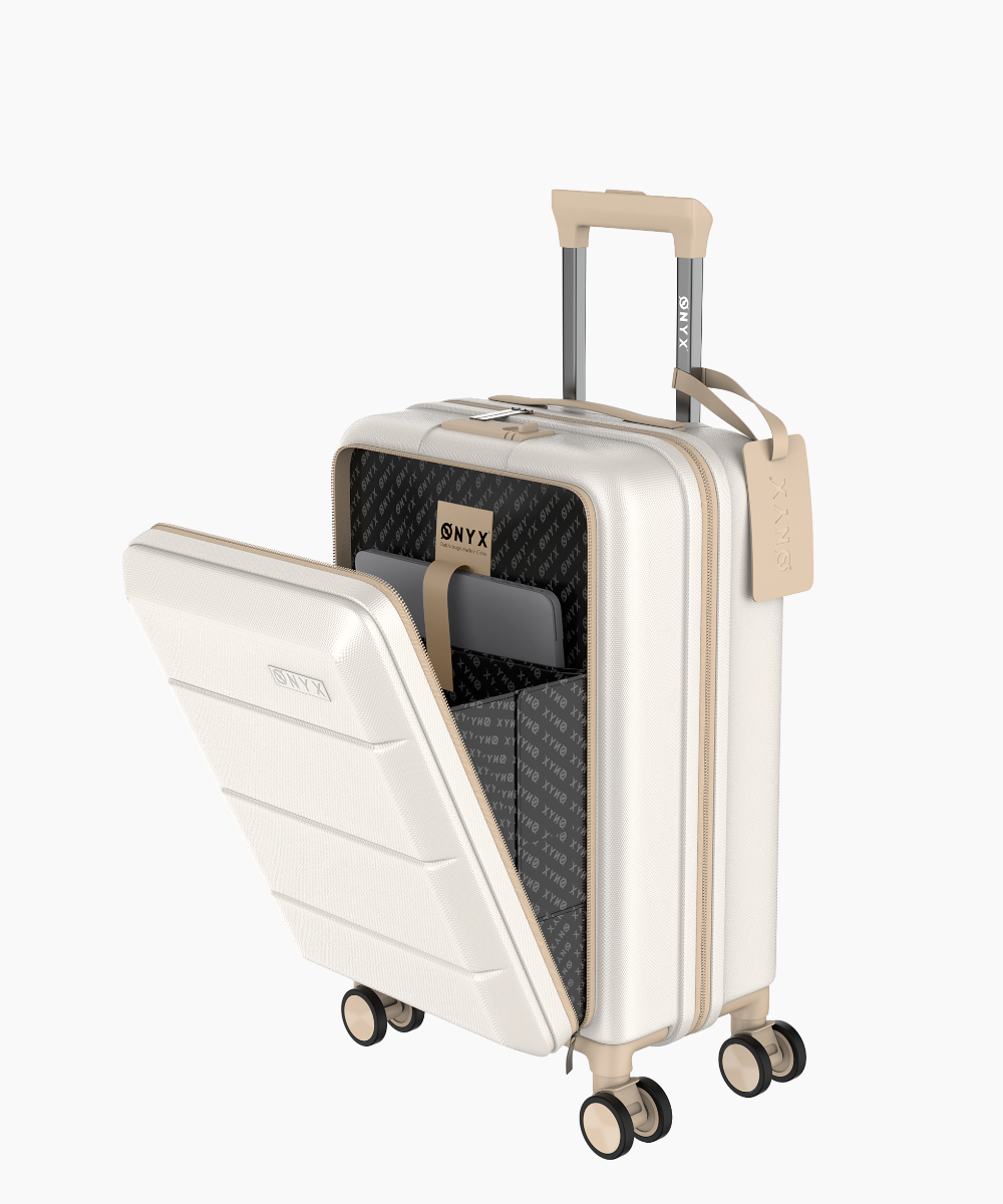 Handbagage met voorvak 35L - Beige | ONYX Journey – Onyx