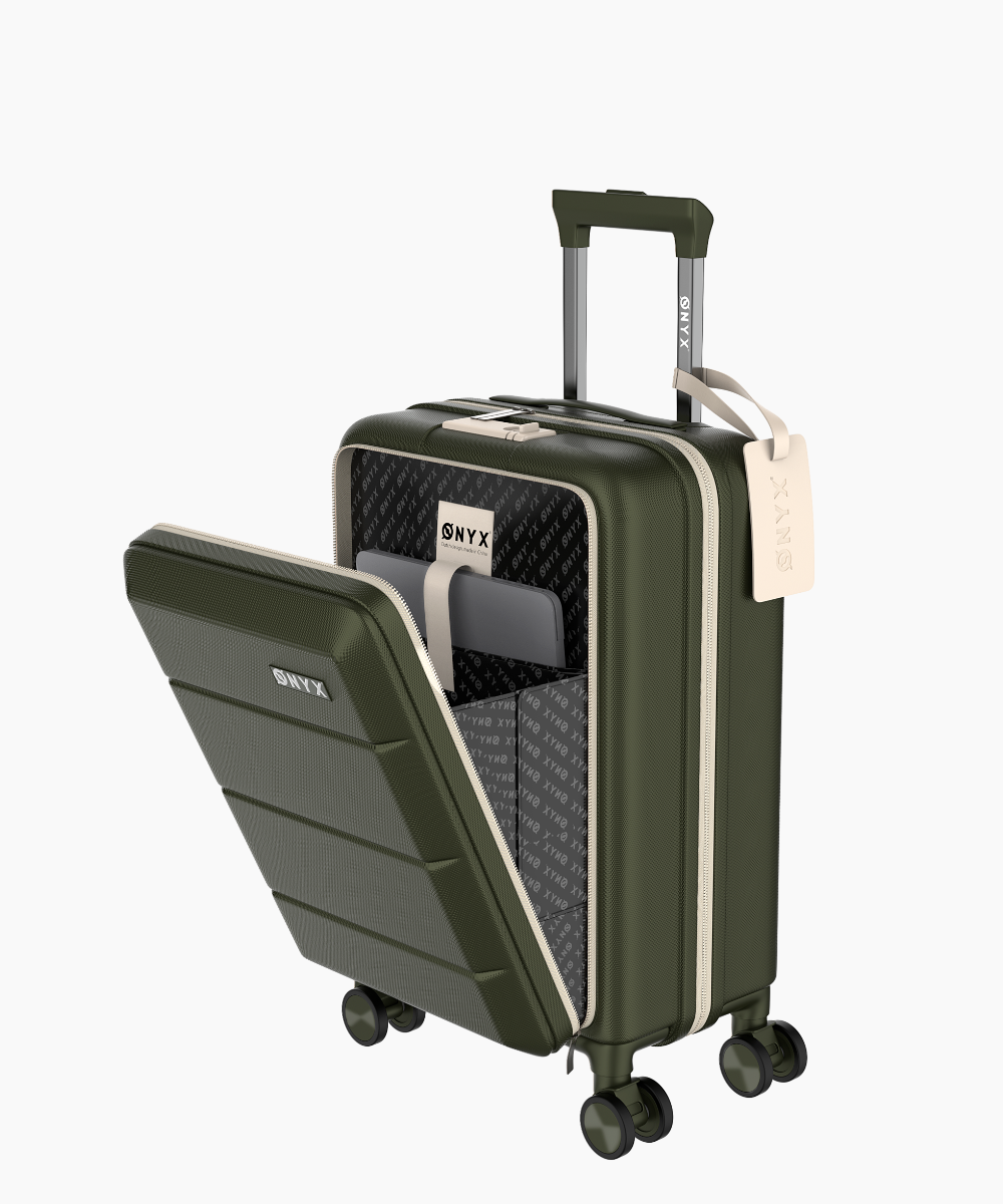 Handbagage Koffer - met Laptopvak - Olijf | ONYX Journey