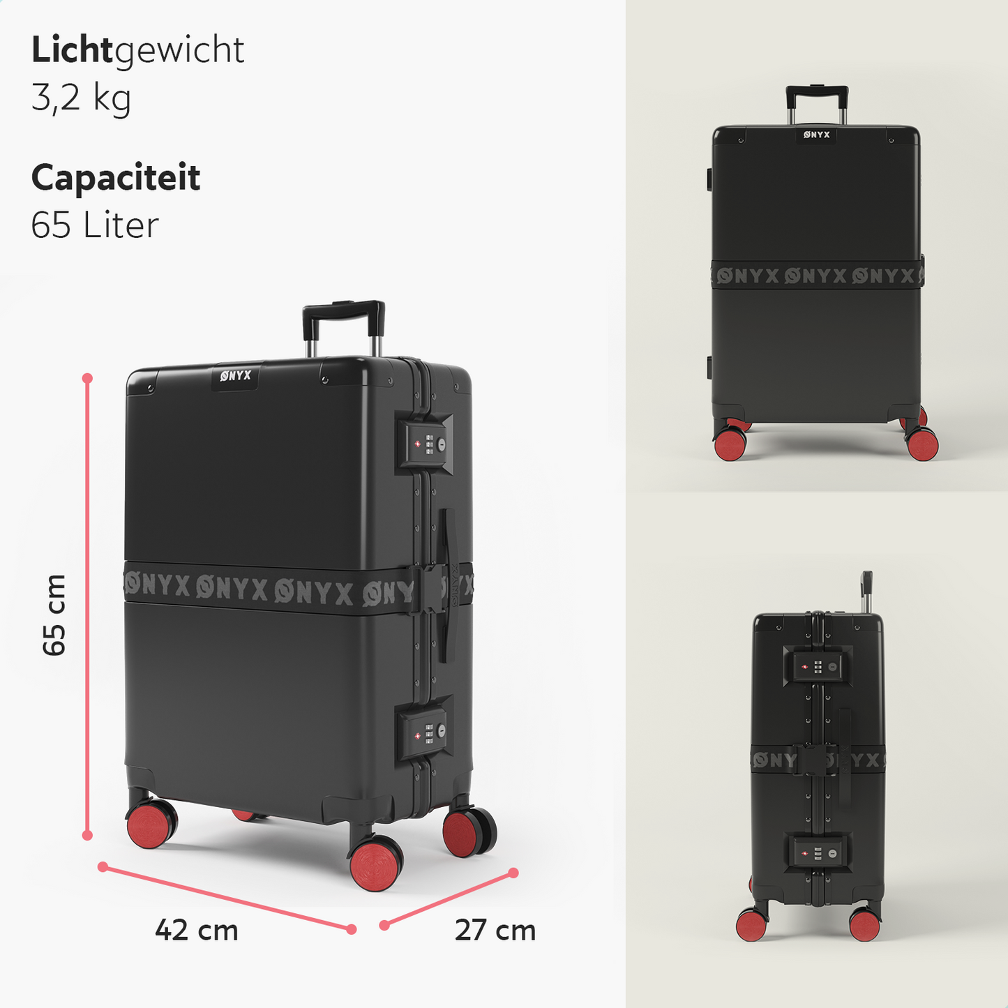 Check-in koffer - 65L - Zwart