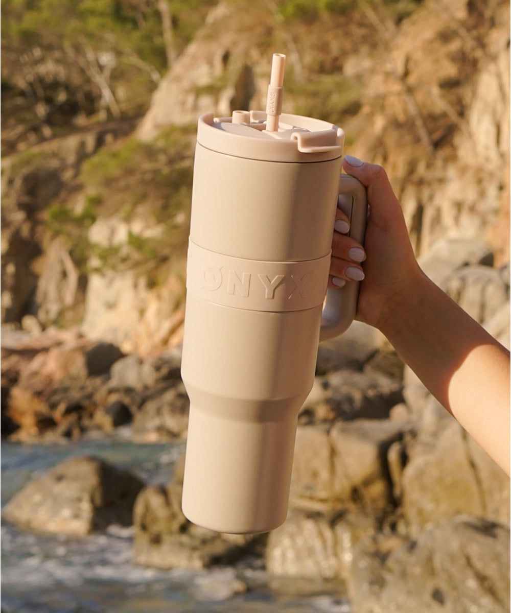 Drinkfles 2-in-1 tumbler 1200ml - beige