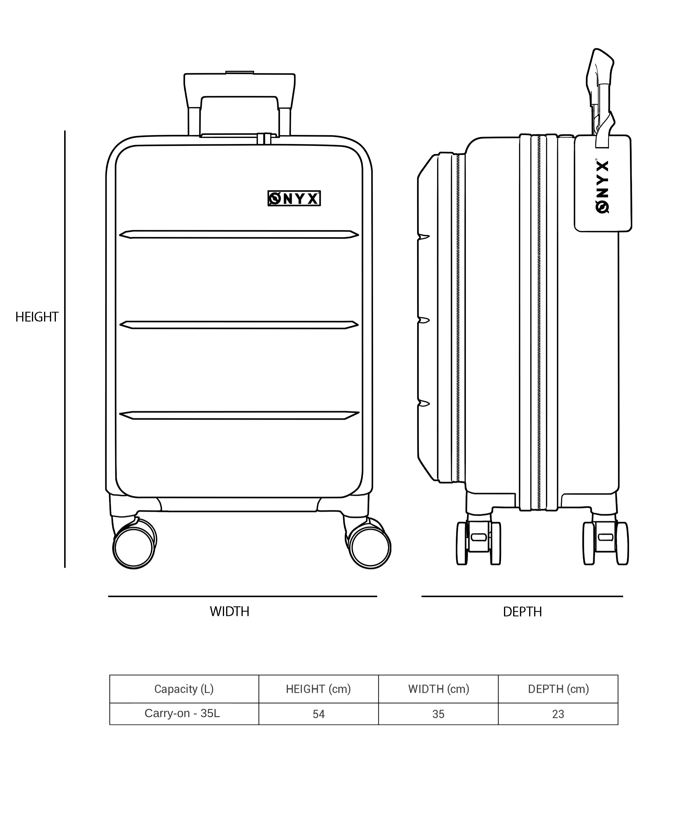 Hand luggage 35L & Packing Cubes Bundel