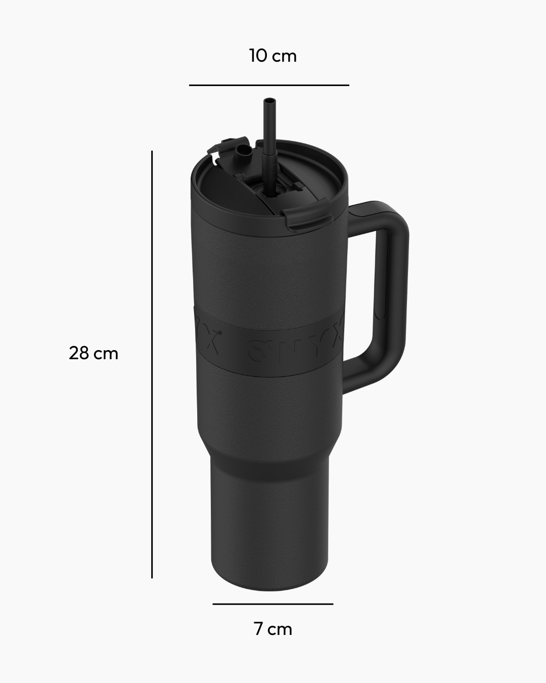 Drinkfles 2-in-1 tumbler 1200ml - zwart