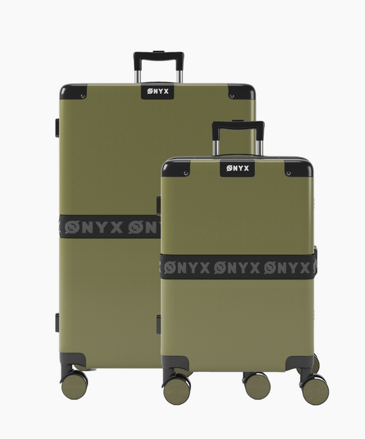 Kofferset 2-delig - Handbagage & Check-in koffer - 33/100L - Groen