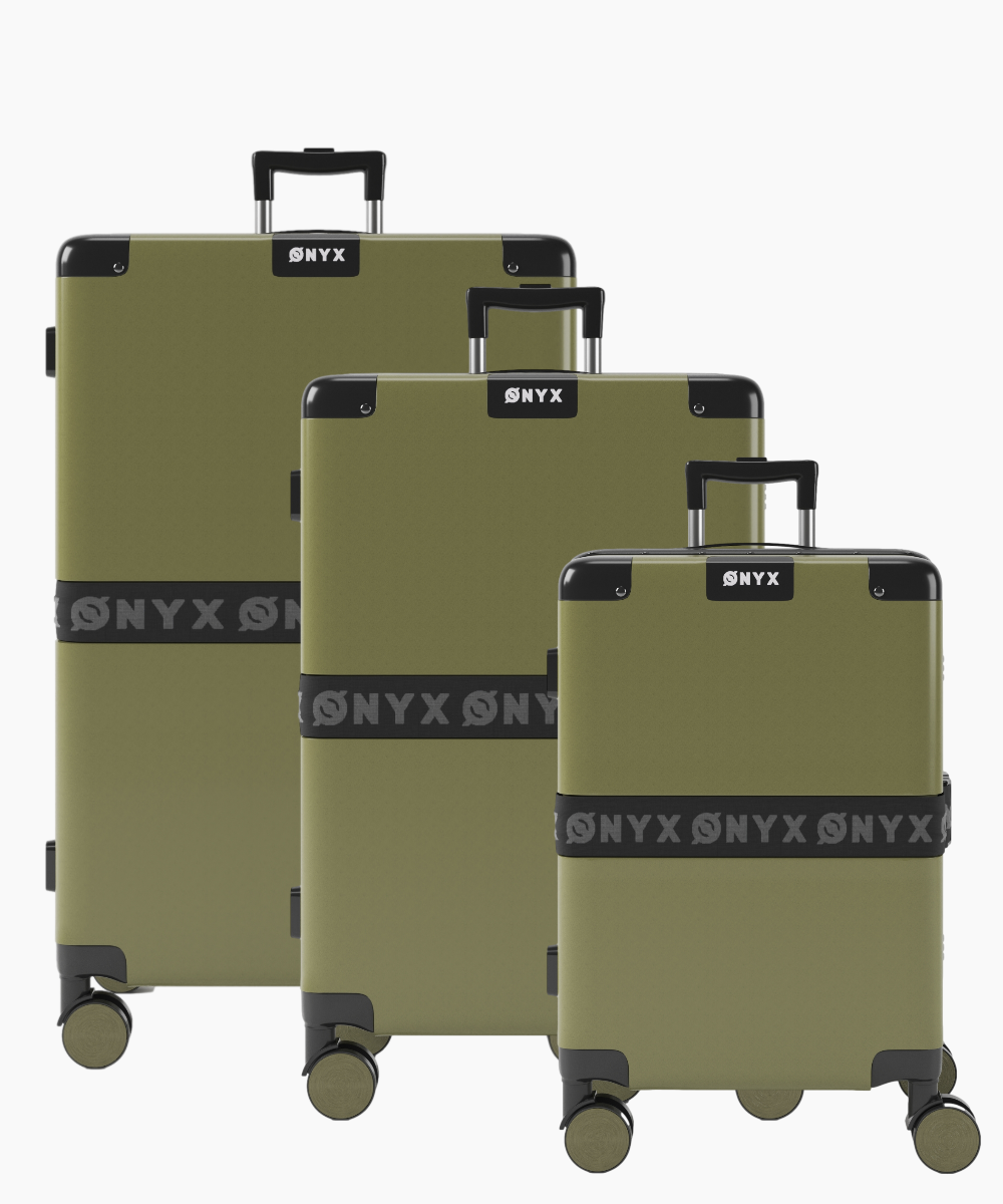 Kofferset 3-delig - Handbagage & Check-in koffer - 33/65/100L - Groen