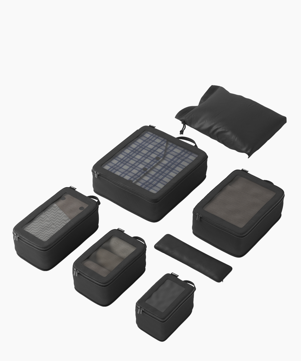 Compressie Packing Cubes - 7st - Zwart
