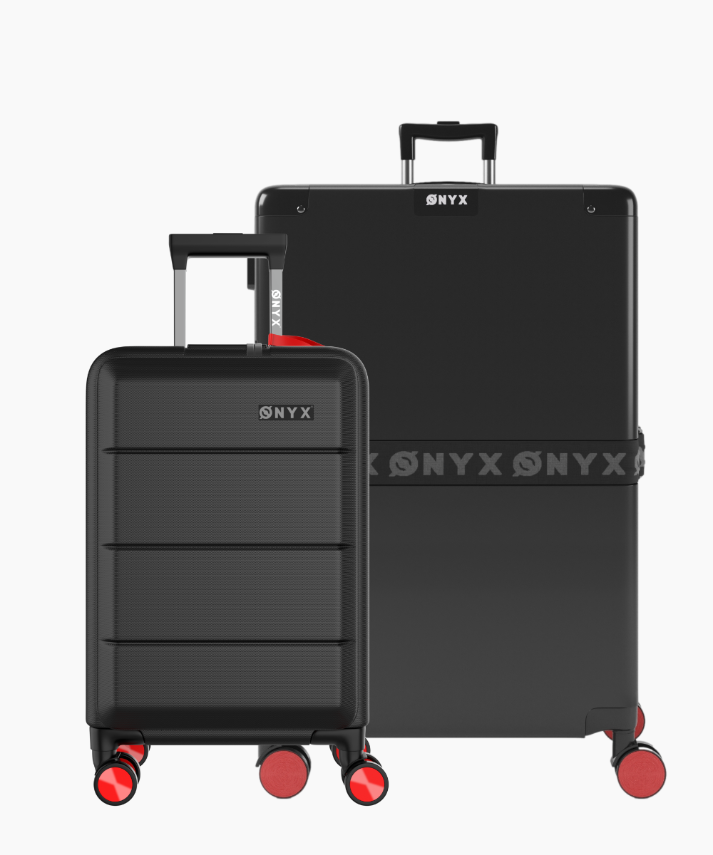Kofferset 2-delig - Handbagage met laptopvak & Check-in koffer - 35/100L - Zwart