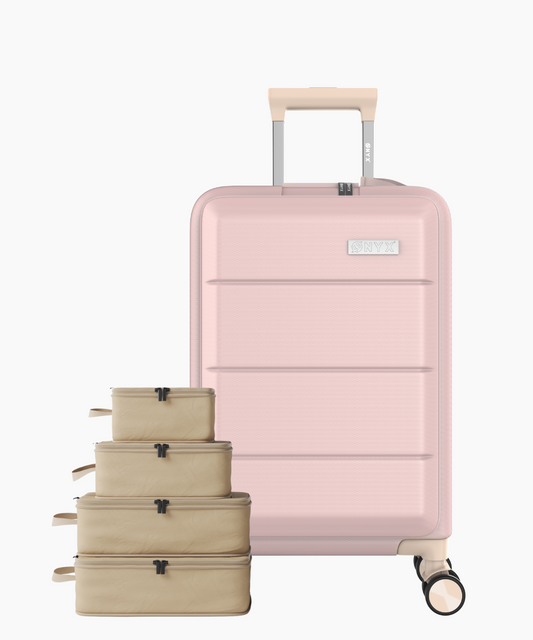 Handbagage 35L & packing cubes bundel - Roze