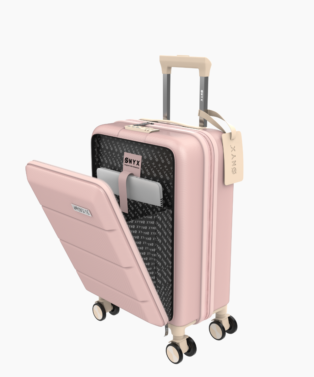 Hand luggage Suitcase with front pocket - 35L - Pink